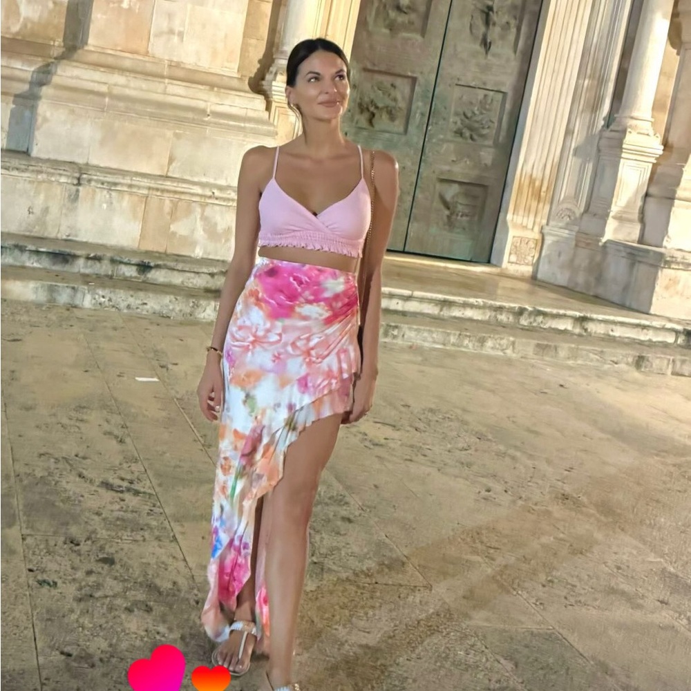 Floral Asymmetrical Skirt